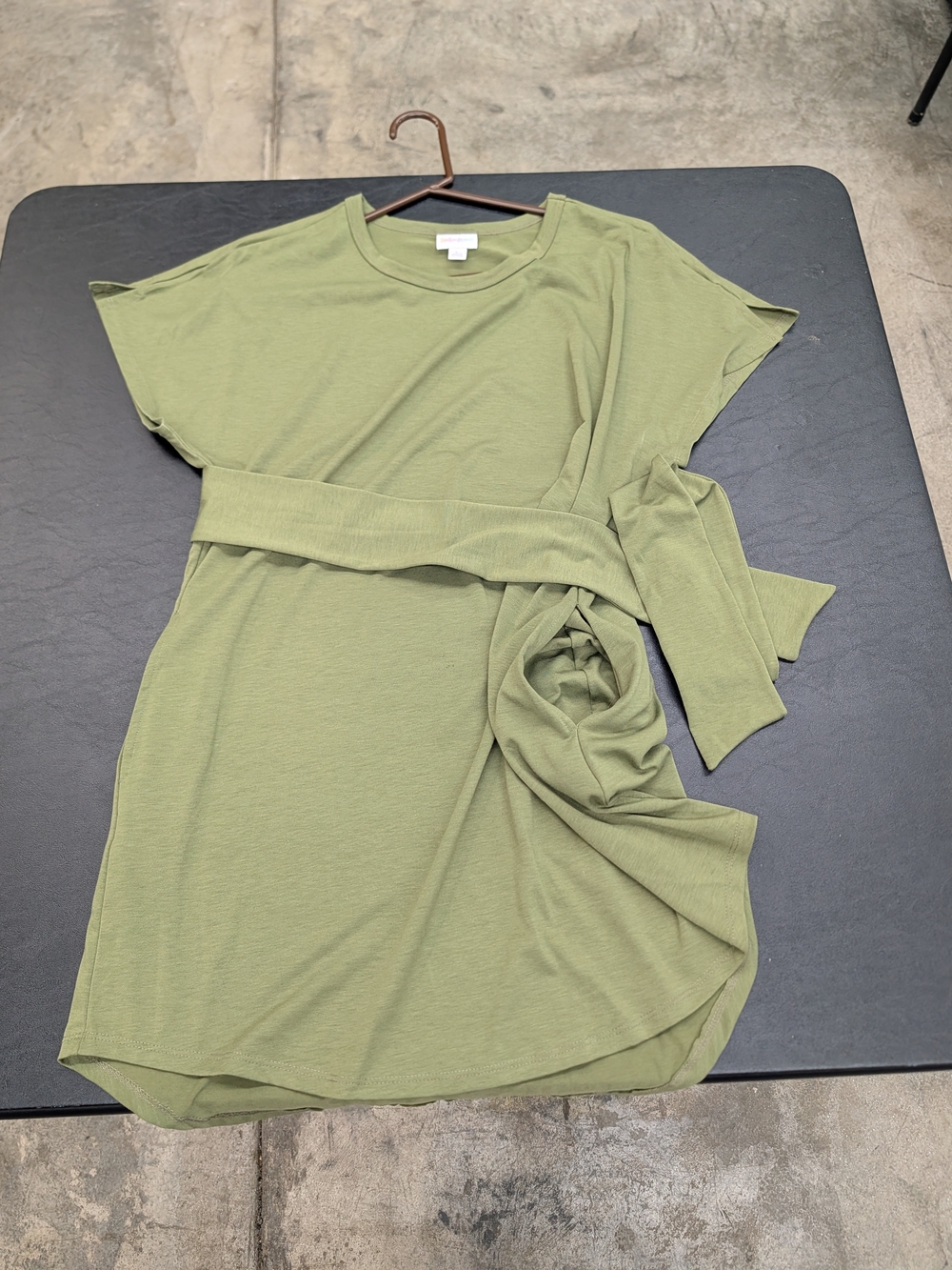 LuLaRoe Olive Green Tie-Waist Midi Dress